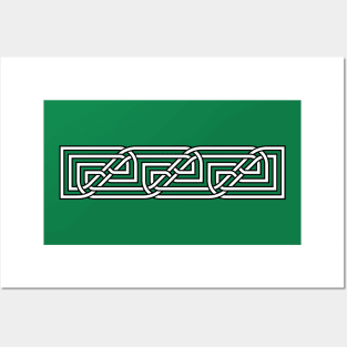 Decorative Rectangular Celtic Interlaced Knot Pattern 3 Posters and Art